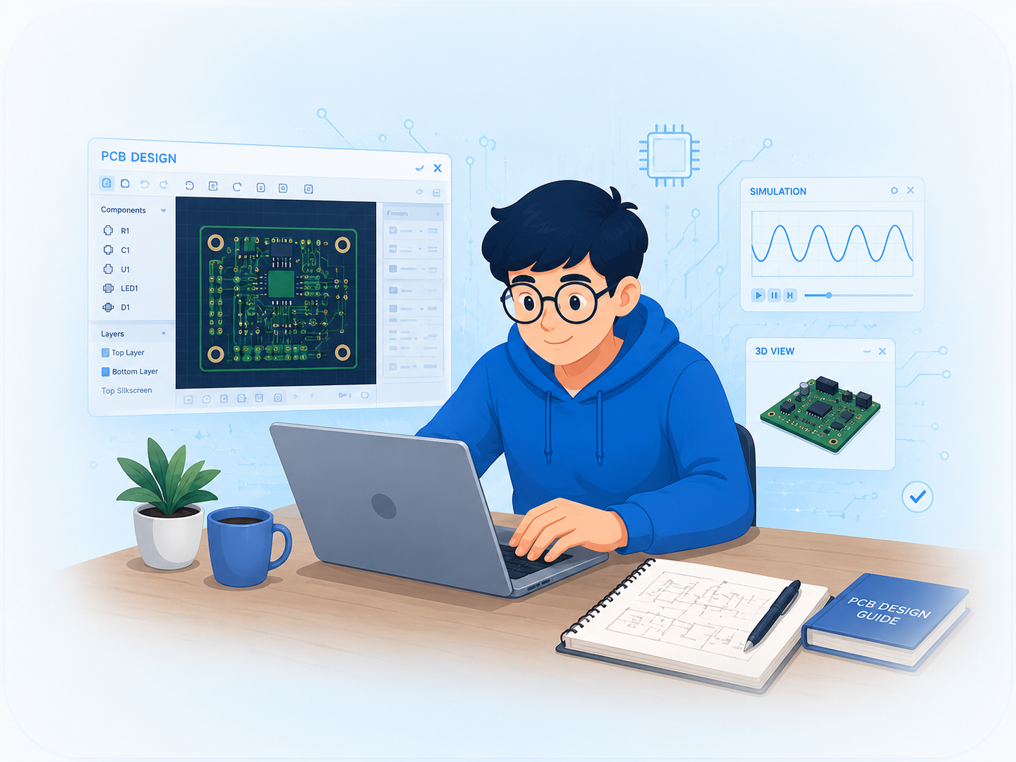 Student learning dashboard illustration